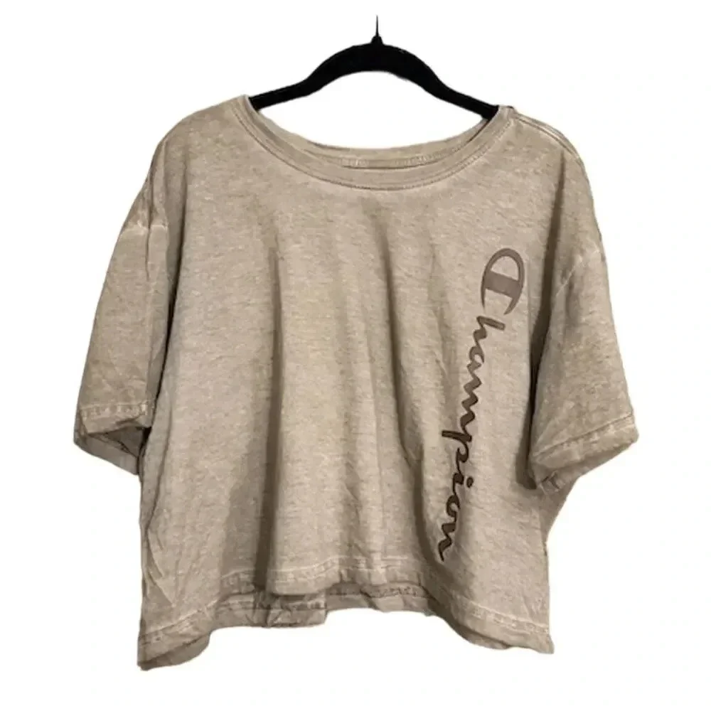 Champion Women's XL Cropped Short Sleeve T-Shirt dusty Purple Casual Summer - Picture 2 of 11